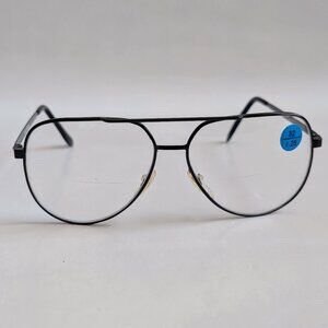 (NWT) Vintage 90's Aviator Metal Bi-Focal Reading Glasses (S. Black)
